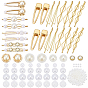 DIY Hair Clip Kits, including Iron Hair Bobby Pins & Alligator Hair Clip, ABS Plastic Imitation Pearl Cabochons, Resin Cabochons, Golden