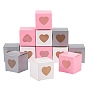 Paper Candy Boxes, Bakery Box, with PVC Clear Window, for Party, Wedding, Baby Shower, Square