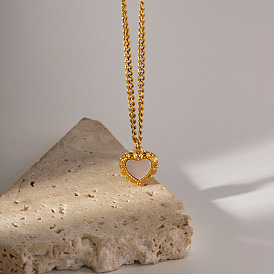 18K Gold Stainless Steel Heart Shell Necklace - Non-Fading, Unique Design and Versatile Accessory