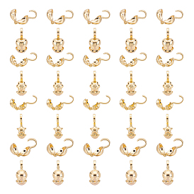 40шт 4 стиль латунные наконечники бусин, Калотте заканчивается, крышка раскладушки, в форме сердца и круглой формы, цветка и звезды