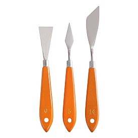 Ensemble de grattoir de palette en acier inoxydable, avec manche en bois, spatule couteaux artiste peinture à l'huile outils