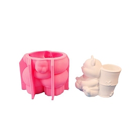 DIY Food Grade Silicone Candle Holder Molds, Resin Casting Molds, Clay Craft Mold Tools, Panda
