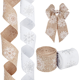 2 рулоны 2 цвета полиэфирной ленты, снежинка шаблон, аксессуары для одежды