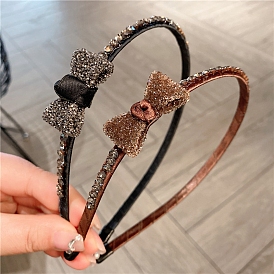 Резинки для волос со стразами для женщин и девочек, бантом