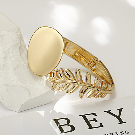 Asymmetric Bracelet - Oval, Leaf Design, Original, European and American Personalized Trendy Hand Accessory.