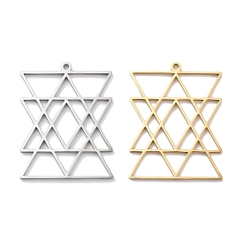 304 Stainless Steel Pendants, Laser Cut, Star of David Charm