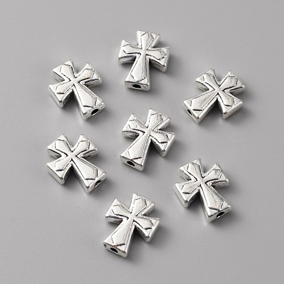 Сплавочные овальные бусины тибетского стиля , крестик