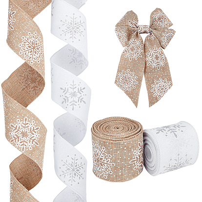 2 рулоны 2 цвета полиэфирной ленты, снежинка шаблон, аксессуары для одежды