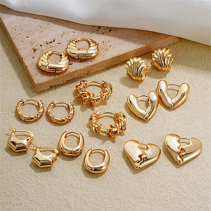 Геометрические полые серьги женские 304 зимние серьги-гвоздики из нержавеющей стали модные