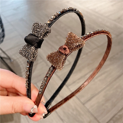 Резинки для волос со стразами для женщин и девочек, бантом