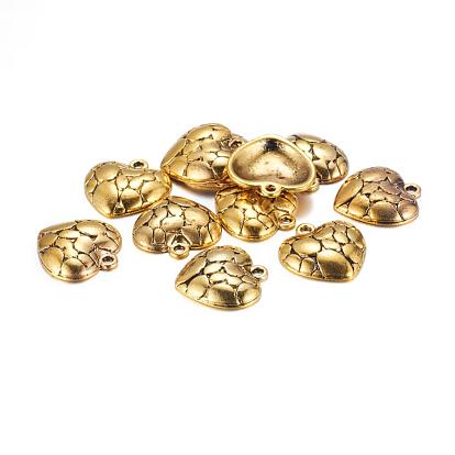 Сплавочные подвески тибетского стиля, без свинца и без кадмия, сердце, 18x18x4 мм, отверстие : 2 мм