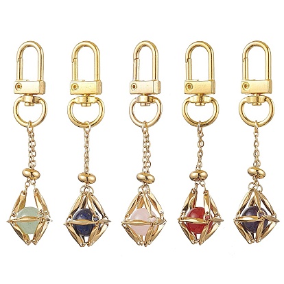 Сумочка-цепочка из нержавеющей стали в стиле макраме, круглый натуральный лазурит, аметист, зеленый авантюрин, сердолик и розовый кварц, держатель, подвеска, украшения