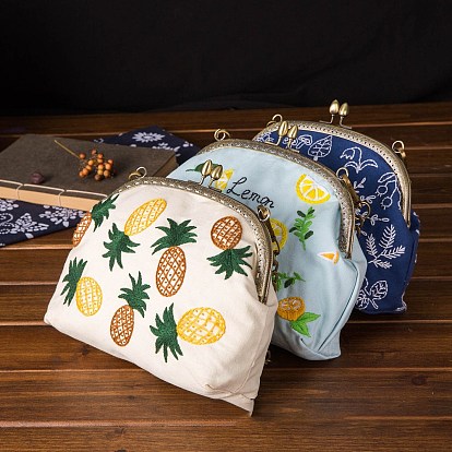 Набор для вышивки сумочки своими руками, включая иглы для вышивания и нитки, хлопковая фабрика, пластиковые пяльцы для вышивания