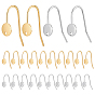 24 шт. 2 цвета 304 крючки для серег из нержавеющей стали, плоско-круглые
