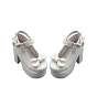 Bowknot PU Leather High Heels Doll Platform Shoes, Doll Making Supples