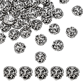 40 бусины из сплава в тибетском стиле, без кадмия и без свинца, лев