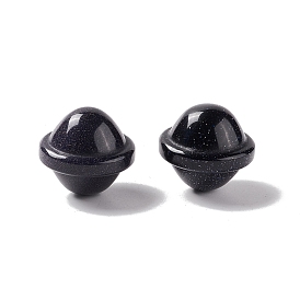 Синтетические голубые шарики голдстоуновские, без отверстия , форма сатурна