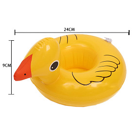 Duck Shaped PVC Swim Ring, for Doll Summer Party Accessories Supplies