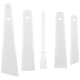 5шт. 5 виды пластиковых скребков, аппликатор для нанесения клея, для кожевничества