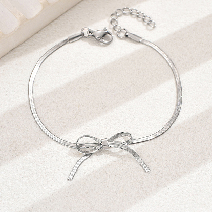 201 из нержавеющей стали цепи браслеты елочка, браслет с звеньями бабочки для женщин, повседневная одежда