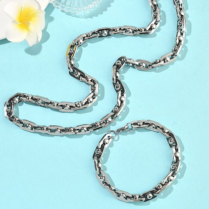 201 Цепочки и браслеты из нержавеющей стали, овальные