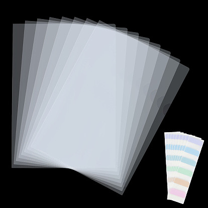 120Pcs Transparent PP File Pockets, Rectangle, with 120Pcs 20 Sheets Paper Stickers