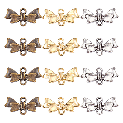 Tibetan Style Alloy Links Connectors, Lead Free and Cadmium Free, Bowknot