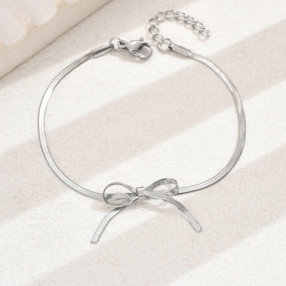 201 из нержавеющей стали цепи браслеты елочка, браслет с звеньями бабочки для женщин, повседневная одежда