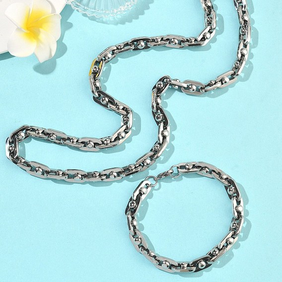 201 Цепочки и браслеты из нержавеющей стали, овальные