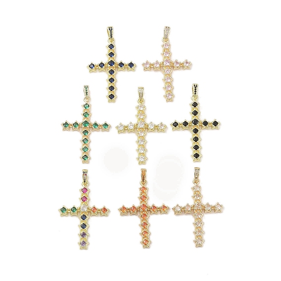 Goldenes Messing mit Glasanhängern, Kreuz