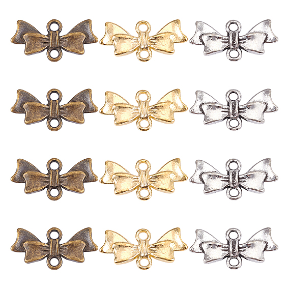 Tibetan Style Alloy Links Connectors, Lead Free and Cadmium Free, Bowknot