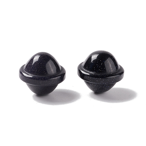 Синтетические голубые шарики голдстоуновские, без отверстия , форма сатурна