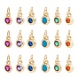 Brass Micro Pave Cubic Zirconia Charms, Flat Round