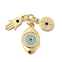 Латунные микро проложить кубического циркония подвески, амулеты в виде руки Хамса, сглаза и плоских круглых подвесок., долговечный, стойки покрытие, без свинца и без кадмия