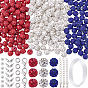 Kits de fabrication de bijoux diy, y compris les billes d'argile polymère, 304 caches noeuds en acier inoxydable, perles en laiton, rallonge de chaîne et anneaux de jonction, fermoirs en alliage et fil de cristal élastique
