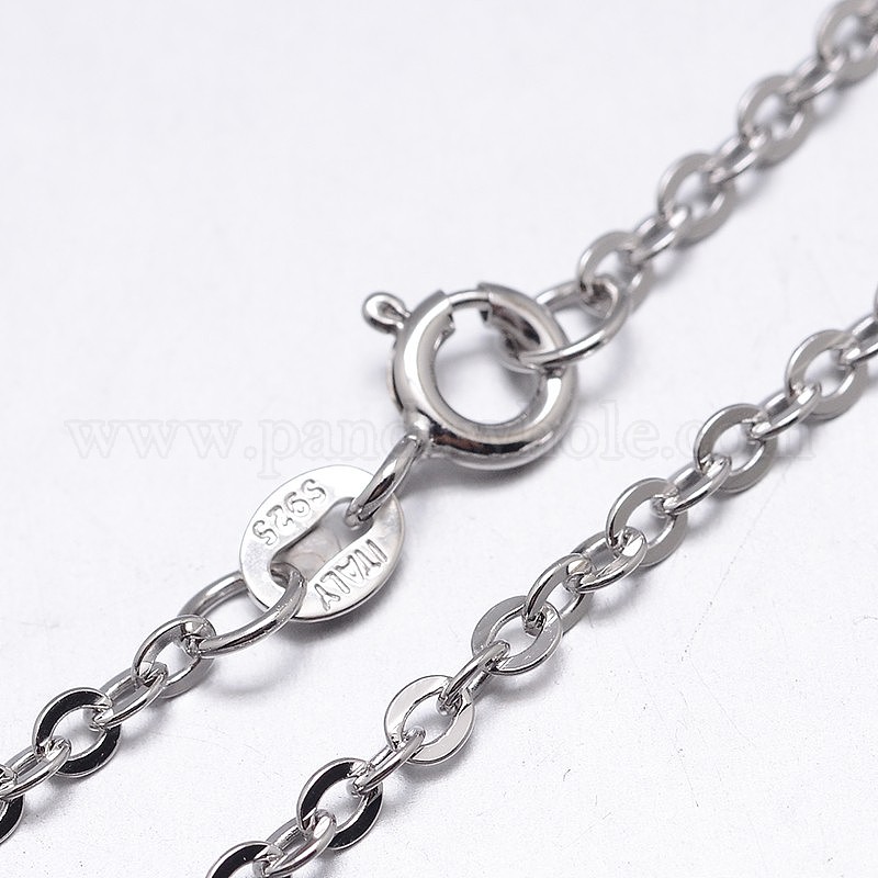 China Factory 925 Sterling Silver Cable Chains Necklaces, with Spring