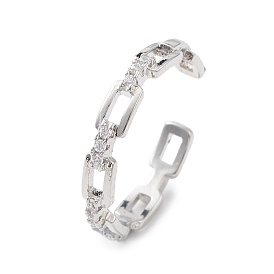 Прозрачный кубический цирконий, полый прямоугольник, открытое кольцо-манжета, украшения из латуни для женщин