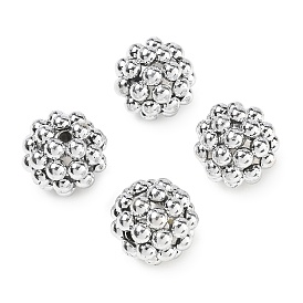 UV Plated Acrylic Beads, Berry Beads, Round, with ABS Simulated Pearl
