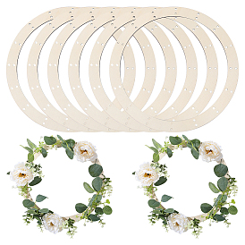 6шт. необработанный деревянный каркас для подвесного венка, кольцо