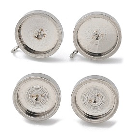 201 серьги из нержавеющей стали, с 304 штифта из нержавеющей стали, плоско-круглые