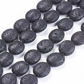 Natural Lava Rock Beads Strands, Oval