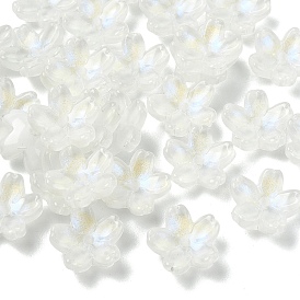 30шт гальванические прозрачные стеклянные бусины, AB Цвет покрытия, цветок