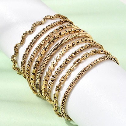 304 Stainless Steel Chain Bracelets for Women, Ion Plating(IP), Long-Lasting Plated