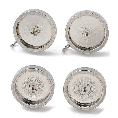 201 серьги из нержавеющей стали, с 304 штифта из нержавеющей стали, плоско-круглые