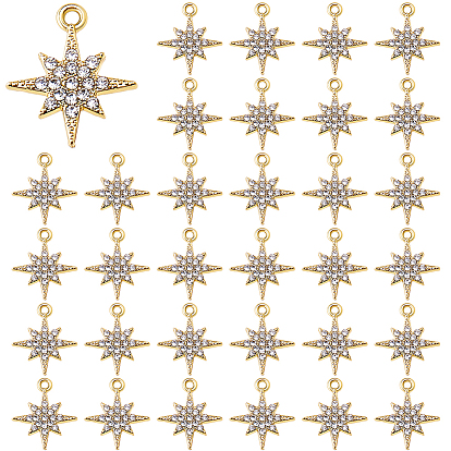 50подвески из сплава с кристаллами и стразами, звезды прелести