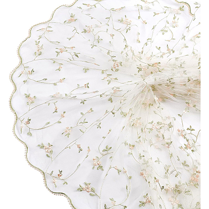 Polyester Mesh Embroidered Lace Trim, Flower Pettern, Garment Accessories