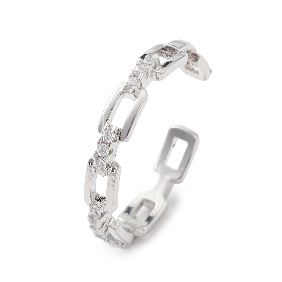 Прозрачный кубический цирконий, полый прямоугольник, открытое кольцо-манжета, украшения из латуни для женщин