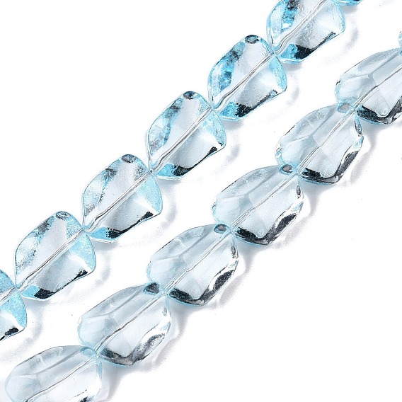 Perles en verre electroplate, facette, pierre