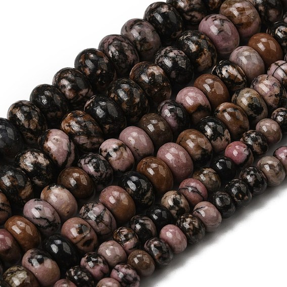 Природные родонит бисер нитей, рондель
