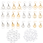 Комплекты для изготовления сережек, в том числе 24шт 12 стили 304 серьги из нержавеющей стали, с прозрачными стеклянными кабошонами (шт.) и пластиковыми ушными гайками (шт.)